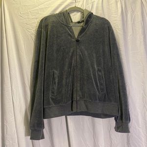 Grey velvet Champion Hoodie